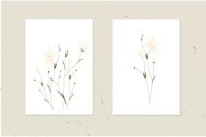 Wildblumen-Vektor-Illustration. zarte Blümchen. Botanisches Plakat. vektor