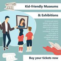 unge vänligt museer och utställningar köpa biljetter vektor