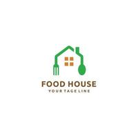 Food House Koch Koch mit Gabel und Löffel Küche minimalistisches Logo-Symbol vektor