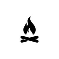 bål flamma lägereld logotyp ikon vektor
