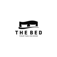 minimalistisk säng logotyp design vektor