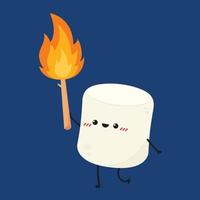 Marshmallow-Karikatur. Marshmallow-Charakterdesign. Marshmallow-Vektor. vektor