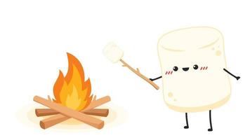 Marshmallow-Karikatur. Marshmallow-Charakterdesign. Marshmallow-Vektor. vektor