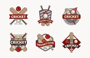 Cricket-Club-Logo-Set vektor