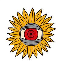 Augen- und Sonnenblumenlogobild vektor