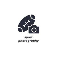 Vektor-Zeichen-Sport-Fotografie-Symbol ist auf einem weißen Hintergrund isoliert. Symbolfarbe editierbar. vektor