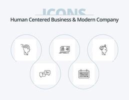 mänsklig centrerad företag och modern företag linje ikon packa 5 ikon design. hus. skruva. experimentera. rycka. miljö vektor