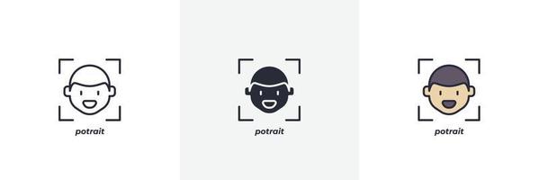 Porträt-Symbol. Linie, solider und gefüllter Umriss bunte Version, Umriss und gefülltes Vektorzeichen. ideensymbol, logoillustration. Vektorgrafiken vektor