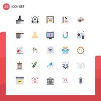 25 universelle flache Farbzeichen Symbole für den Aufbau von Shop-Lernmenü Business editierbare Vektordesign-Elemente