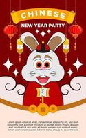 kinesisk ny år fest affisch mall vektor