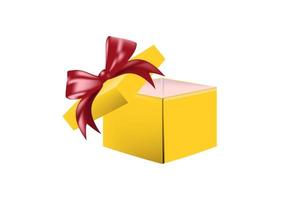 Vektor-Geschenkboxen mit goldenen Schleifen und goldenen Pailletten Konfetti auf weißem Hintergrund. vektor