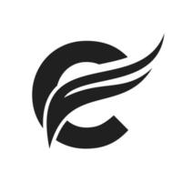 buchstabe c flügel logo design. Transport-Logo vektor