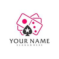 Poker-Domino-Logo-Vektorvorlage, kreative Domino-Logo-Designkonzepte vektor