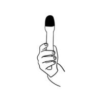 illustration av en hand innehav en mikrofon, hand dragen ikon av en hand innehav en mikrofon vektor