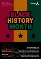 svart historia månad. afrikansk amerikan firande affisch vektor design i februari.