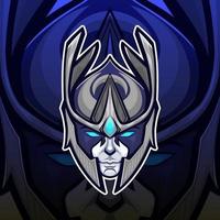 Vektor-Esport-Maskottchen-Logo das blaue Thema des Attentäters vektor