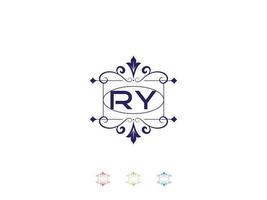 monogramm ry luxus logo, einzigartiges ry logo briefdesign vektor