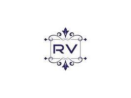 monogramm rv luxus logo, einzigartiges rv logo briefdesign vektor