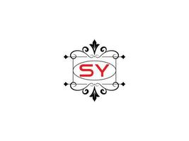 Alphabet sy-Logo-Bild, kreativer sy-Luxus-Buchstabe-Logo-Symbolvektor vektor