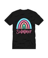 sommer mit regenbogenvektordesign für t-shirt-design vektor