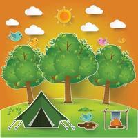 Landschaft.Wandern und Camping. Vektor-Illustration vektor