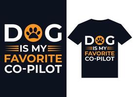 dog is my favorite co-pilot illustrations for print-ready t-shirt design vektor