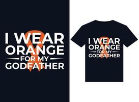 ich trage orange für mein pate illustrationen für druckfertige t-shirt design vektor