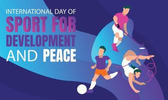 Illustrationsvektorgrafik von drei verschiedenen Sportathleten, perfekt für internationalen Tag, Sport für Entwicklung und Frieden, Feiern, Grußkarte usw. vektor