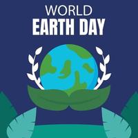 Illustrationsvektorgrafik der Erde ist mit grünen Blättern bedeckt, perfekt für internationalen Tag, Tag der Erde, Feiern, Grußkarten usw. vektor