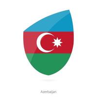 Flagge Aserbaidschans im Stil der Rugby-Ikone. vektor