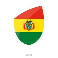 Flagge Boliviens im Stil der Rugby-Ikone. vektor