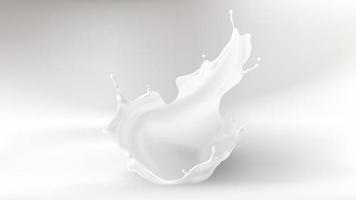 mjölk stänk krona form på grå vektor