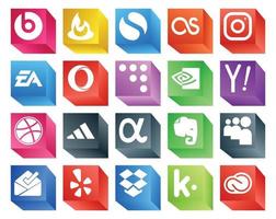 20 Social-Media-Icon-Packs, einschließlich myspace-App, Netzoper, adidas-Suche vektor