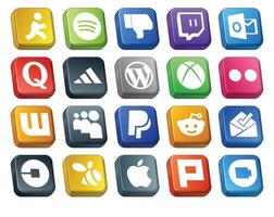 20 Social-Media-Icon-Packs, einschließlich Uber Reddit, WordPress, Paypal, Wattpad vektor