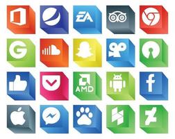 20 Social-Media-Icon-Packs, einschließlich AMD-like-Groupon-Open-Source-Snapchat vektor