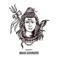 lord shiva indiska hinduiska guden för maha shivratri-kortbakgrund vektor