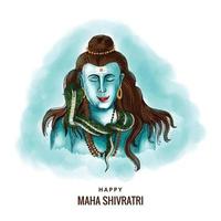 hinduisk lord shiva för indisk gud maha shivratri vacker kortbakgrund vektor