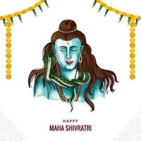 herre shiva indisk Gud av hindu för maha shivratri kort design vektor