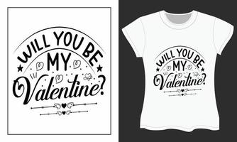 valentine svg t-shirt design, wirst du mein valentinstag sein vektor