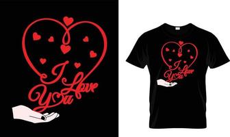 Ich liebe dich T-Shirt-Design vektor