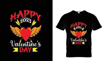 Happy 2023 Valentinstag T-Shirt-Design vektor