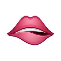 kvinna röd mun stor storlek ikon för emoji leende vektor