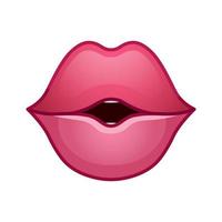 weibliche rote Lippen große Ikone für Emoji-Lächeln vektor