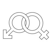 enkel illustration av mars och venus symbol begreppet kön symboler vektor