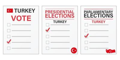 türkeiwahlen stimmzettelmodell für präsidentschafts- und parlamentswahlen vektor