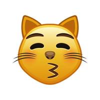 küssende Katze groß mit gelbem Emoji-Gesicht vektor