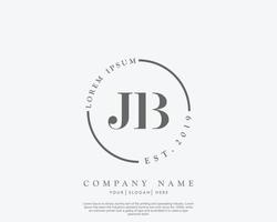 anfangsbuchstabe jb feminines logo schönheitsmonogramm und elegantes logodesign, handschriftlogo der ersten unterschrift, hochzeit, mode, blumen und botanik mit kreativer vorlage vektor