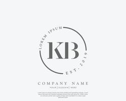 Anfangsbuchstabe kb feminines Logo Schönheitsmonogramm und elegantes Logodesign, Handschriftlogo der Erstunterschrift, Hochzeit, Mode, Blumen und Pflanzen mit kreativer Vorlage vektor