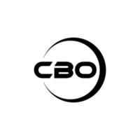 cbo brev logotyp design i illustration. vektor logotyp, kalligrafi mönster för logotyp, affisch, inbjudan, etc.