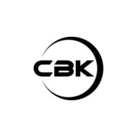 cbk brev logotyp design i illustration. vektor logotyp, kalligrafi mönster för logotyp, affisch, inbjudan, etc.